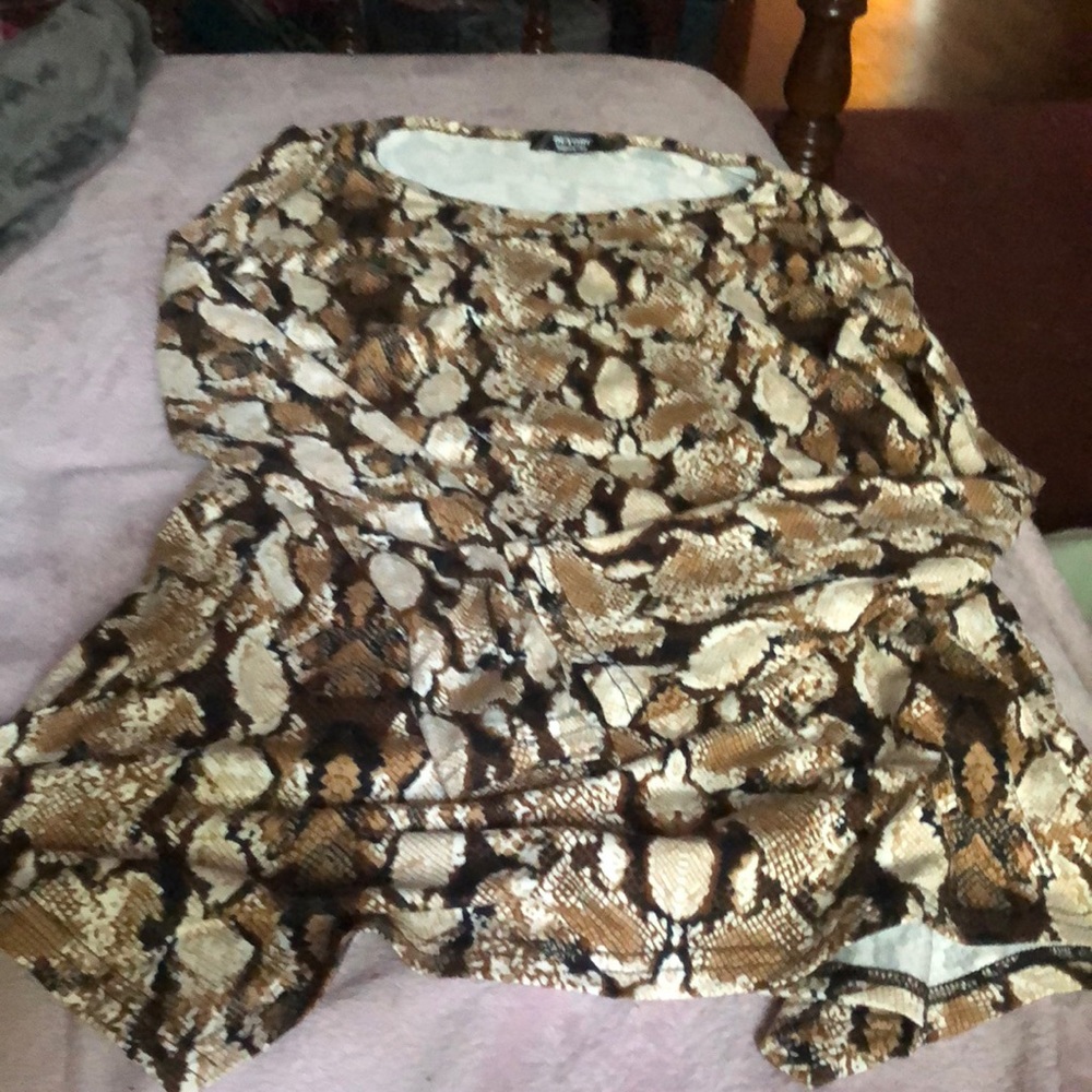 Brand new without tags, snake skin, long sleeved tee F